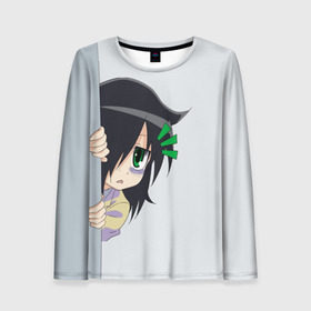 Женский лонгслив 3D с принтом Томоко Куроки в Ухте, 100% полиэстер | длинные рукава, круглый вырез горловины, полуприлегающий силуэт | watamote | томоко куроки