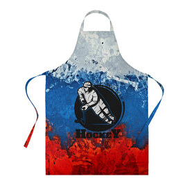 Фартук 3D Hockey: в Ухте, 100% полиэстер | общий размер — 65 х 85 см, ширина нагрудника — 26 см, горловина — 53 см, длина завязок — 54 см, общий обхват в поясе — 173 см. Принт на завязках и на горловине наносится с двух сторон, на основной части фартука — только с внешней стороны | bandy | hockey | клюшка | коньки | лед | россия | русский хоккей | спорт | хоккей | чемпионат