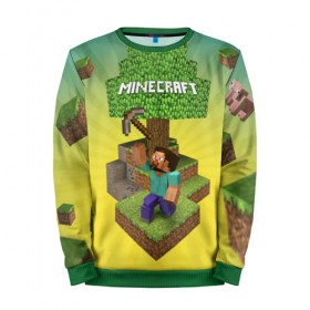 Мужской свитшот 3D с принтом Minecraft в Ухте, 100% полиэстер с мягким внутренним слоем | круглый вырез горловины, мягкая резинка на манжетах и поясе, свободная посадка по фигуре | 