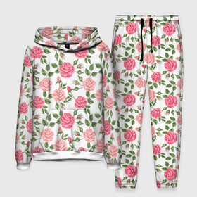 Мужской костюм 3D (с толстовкой) с принтом РОЗЫ ПАТТЕРН | ROSES PATTERN в Ухте,  |  | Тематика изображения на принте: абстракция | коллаж | паттерн | растения | розы | цветы