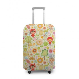 Чехол для чемодана 3D с принтом Детский Мир в Ухте, 86% полиэфир, 14% спандекс | двустороннее нанесение принта, прорези для ручек и колес | милые | паттерн | рисунки