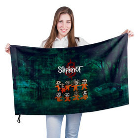 Флаг 3D с принтом Группа Slipknot в Ухте, 100% полиэстер | плотность ткани — 95 г/м2, размер — 67 х 109 см. Принт наносится с одной стороны | slipknot | альтернативный метал | грув метал | комбинезон | маска | метал | мрачный | ню метал | рок