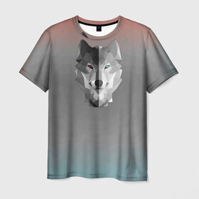 Мужская футболка 3D с принтом Wolf Geometric в Ухте, 100% полиэфир | прямой крой, круглый вырез горловины, длина до линии бедер | 