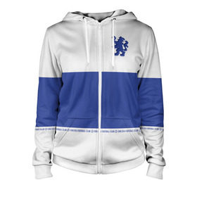 Женская толстовка 3D на молнии с принтом Chelsea - Premium,Season 2018 в Ухте, 100% полиэстер | длина до линии бедра, манжеты и пояс оформлены мягкой тканевой резинкой, двухслойный капюшон со шнурком для регулировки, спереди молния, по бокам два кармана | челси