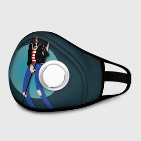 Маска из неопрена с принтом Джоуи в Ухте, неопрен 100% | Форма огибающая нос. Резинки для ушей с дополнительной резинкой на затылке. Клапан для выдоха для активного дыхания при занятиях спортом. Эластичный материал маски и окантовки для лучшего растяжения и прилегания маски.  | punk | ramones | rock | панк | рамонс | рок