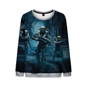 Мужской свитшот 3D с принтом Halo wars в Ухте, 100% полиэстер с мягким внутренним слоем | круглый вырез горловины, мягкая резинка на манжетах и поясе, свободная посадка по фигуре | halo