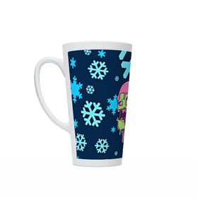 Кружка Латте с принтом Ice Cream в Ухте, Белая керамика | Объем 480 мл; Высота 150 мм; Диаметр 90 мм | Тематика изображения на принте: ice cream | зима | зомби | мороженое | снежинки