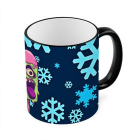 Кружка 3D с принтом Ice Cream в Ухте, керамика | ёмкость 330 мл | Тематика изображения на принте: ice cream | зима | зомби | мороженое | снежинки