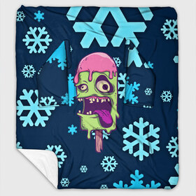 Плед с рукавами с принтом Ice Cream в Ухте, 100% полиэстер | Закругленные углы, все края обработаны. Ткань не мнется и не растягивается. Размер 170*145 | ice cream | зима | зомби | мороженое | снежинки