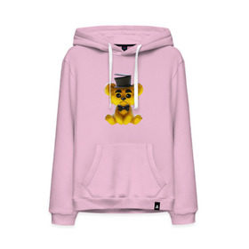 Мужская толстовка хлопок с принтом Golden Freddy в Ухте, френч-терри, мягкий теплый начес внутри (100% хлопок) | карман-кенгуру, эластичные манжеты и нижняя кромка, капюшон с подкладом и шнурком | five nights at freddys | golden freddy | золотой фредди | медведь | мишка