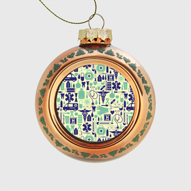 Стеклянный ёлочный шар с принтом Медицина в Ухте, Стекло | Диаметр: 80 мм | medical | pattern | аптека | аптечка | градус | лекарства | медицина | узор