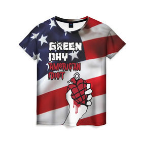 Женская футболка 3D с принтом Green Day American Idiot в Ухте, 100% полиэфир ( синтетическое хлопкоподобное полотно) | прямой крой, круглый вырез горловины, длина до линии бедер | american idiot | green day | альтернативный | билли джо армстронг | грин дей | группа | зелёный день | майк дёрнт | музыка | панк | поп | поппанк | рок | сша | тре кул | флаг