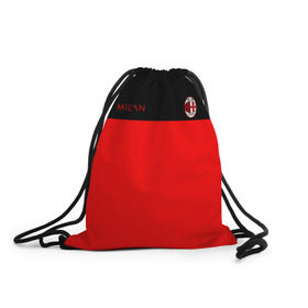 Рюкзак-мешок 3D с принтом AC Milan - Red & Black в Ухте, 100% полиэстер | плотность ткани — 200 г/м2, размер — 35 х 45 см; лямки — толстые шнурки, застежка на шнуровке, без карманов и подкладки | 