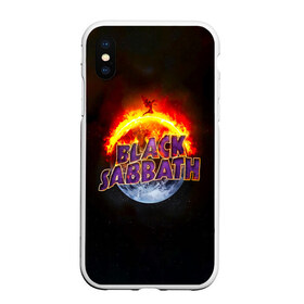 Чехол для iPhone XS Max матовый с принтом Black Sabbath земля в огне в Ухте, Силикон | Область печати: задняя сторона чехла, без боковых панелей | black sabbath | группа | метал | надпись | оззи | осборн | хард рок | хеви метал