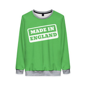 Женский свитшот 3D с принтом Made in England в Ухте, 100% полиэстер с мягким внутренним слоем | круглый вырез горловины, мягкая резинка на манжетах и поясе, свободная посадка по фигуре | англия | надпись | сделано | страна | турист
