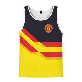 Мужская майка 3D с принтом Manchester United 2018 в Ухте, 100% полиэстер | круглая горловина, приталенный силуэт, длина до линии бедра. Пройма и горловина окантованы тонкой бейкой | Тематика изображения на принте: манчестер юнайтед | эмблема