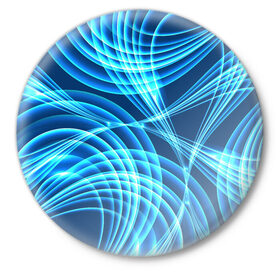Значок Синие вихри: в Ухте,  металл | круглая форма, металлическая застежка в виде булавки | абстракция | вихрь | синий | текстура