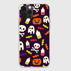 Чехол для iPhone 12 Pro Max с принтом Halloween в Ухте, Силикон |  | halloween | сладости | тыква | хэллоуин | череп