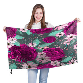 Флаг 3D с принтом Осенний цветок в Ухте, 100% полиэстер | плотность ткани — 95 г/м2, размер — 67 х 109 см. Принт наносится с одной стороны | 