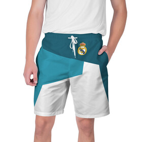 Мужские шорты 3D с принтом Real Madrid 2018 #5 в Ухте,  полиэстер 100% | прямой крой, два кармана без застежек по бокам. Мягкая трикотажная резинка на поясе, внутри которой широкие завязки. Длина чуть выше колен | Тематика изображения на принте: fc | football | football club | real madrid | sport | реал мадрид | спорт | спортивные | униформа | фк | футбол | футбольный клуб