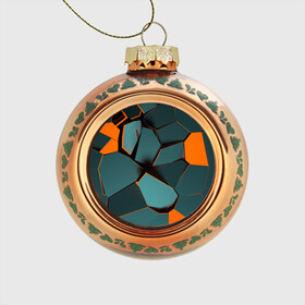 Стеклянный ёлочный шар с принтом Нано в Ухте, Стекло | Диаметр: 80 мм | abstraction | абстракция | геометрия | грани | полигоны | сочетания | треугольники