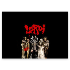 Поздравительная открытка с принтом LORDI в Ухте, 100% бумага | плотность бумаги 280 г/м2, матовая, на обратной стороне линовка и место для марки
 | mr. lordi | лорди