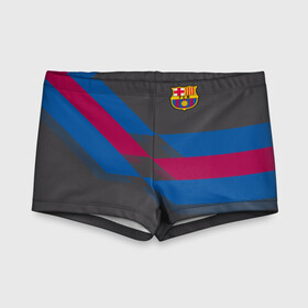 Детские купальные плавки 3D с принтом FC BARCELONA (BARCA) | ФК БАРСЕЛОНА в Ухте, Полиэстер 85%, Спандекс 15% | Слитный крой, подклад по переду изделия, узкие бретели | Тематика изображения на принте: fcb | барселона | геометрия | футбольный клуб
