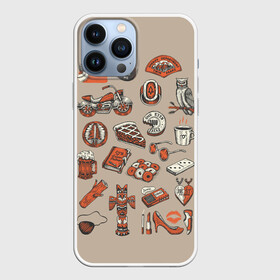 Чехол для iPhone 13 Pro Max с принтом Твин Пикс в Ухте,  |  | 3 сезон | twin peaks | вишневый пирог | дэвид | кто убил лору палмер | купер | линч | мое бревно хочет вам сказат | огонь иди со мной | совы не то чем кажутся | тотем | чертовски хороший кофе