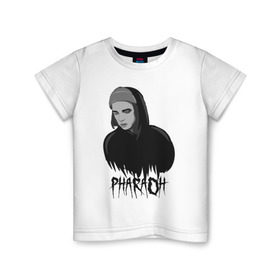 Детская футболка хлопок с принтом Pharaoh / Фараон в Ухте, 100% хлопок | круглый вырез горловины, полуприлегающий силуэт, длина до линии бедер | Тематика изображения на принте: cold | coldsiemens | dd | dead | dynasty | pharaon | rap | siemens | дайнасти | дайности | дэад | дэд | колд | реп | реппер | рэп | сименс | симинс | фара | фараон | фараох | холодный
