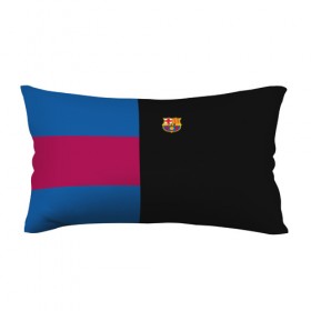 Подушка 3D антистресс с принтом FC Barcelona Black Version в Ухте, наволочка — 100% полиэстер, наполнитель — вспененный полистирол | состоит из подушки и наволочки на молнии | 