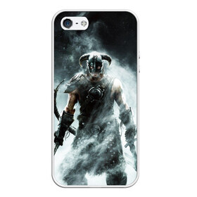 Чехол для iPhone 5/5S матовый Skyrim: в Ухте, Силикон | Область печати: задняя сторона чехла, без боковых панелей | elder scrolls | дракон | игра | свитки | скайрим
