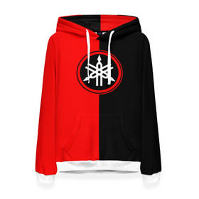 Женская толстовка 3D с принтом Yamaha в Ухте, 100% полиэстер  | двухслойный капюшон со шнурком для регулировки, мягкие манжеты на рукавах и по низу толстовки, спереди карман-кенгуру с мягким внутренним слоем. | harley | honda | moto | suzuki | yamaha | байк | байкер | мото | спорт | ямаха