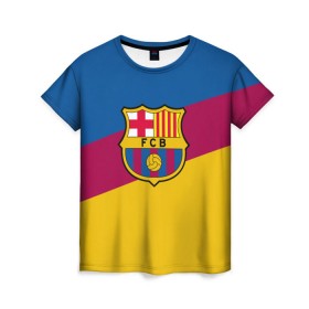 Женская футболка 3D с принтом FC Barcelona 2018 Colors в Ухте, 100% полиэфир ( синтетическое хлопкоподобное полотно) | прямой крой, круглый вырез горловины, длина до линии бедер | fc | fc barcelona | fcb | fly emirates | ronaldo | абстракция | барселона | геометрия | зож | клуб | линии | месси | модные | мяч | реал мадрид | спорт | спортивные | тренды | футбол | футбольный клуб | эмблема