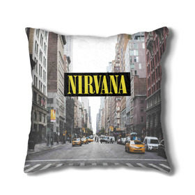 Подушка 3D с принтом Nirvana в Ухте, наволочка – 100% полиэстер, наполнитель – холлофайбер (легкий наполнитель, не вызывает аллергию). | состоит из подушки и наволочки. Наволочка на молнии, легко снимается для стирки | nirvana