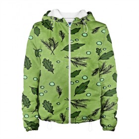 Женская куртка 3D с принтом Новогодний pattern в Ухте, ткань верха — 100% полиэстер, подклад — флис | прямой крой, подол и капюшон оформлены резинкой с фиксаторами, два кармана без застежек по бокам, один большой потайной карман на груди. Карман на груди застегивается на липучку | christmas | new year | santa | дед мороз | елка | елочки | новогодний | новый год | рождество | сантаклаус | снег | снежинки