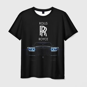 Мужская футболка 3D с принтом Rolls Royce phantom в Ухте, 100% полиэфир | прямой крой, круглый вырез горловины, длина до линии бедер | luxury | phantom | rich | rolls royce | rr | авто | автомобили | бренд | известные | логотип | машина | надписи | огни | ролс ройс | роскошь | тень | фары | черный