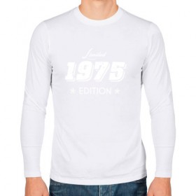 Мужской лонгслив хлопок с принтом limited edition 1975 в Ухте, 100% хлопок |  | Тематика изображения на принте: 1975 | день рождения | подарок | праздник