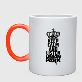 Кружка хамелеон с принтом Keep calm and listen LP в Ухте, керамика | меняет цвет при нагревании, емкость 330 мл | bennington | chester | linkin park | альтернативный метал | альтернативный рок | беннингтон | группа | линкин парк | музыкант | ню метал | певец | рок | рэп | рэп рок | честер | электроник рок