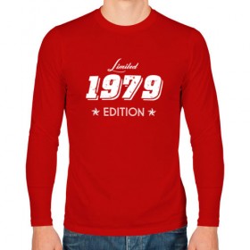 Мужской лонгслив хлопок с принтом limited edition 1979 в Ухте, 100% хлопок |  | Тематика изображения на принте: 1979 | день рождения | подарок | праздник