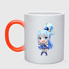 Кружка хамелеон с принтом Аква в Ухте, керамика | меняет цвет при нагревании, емкость 330 мл | anime | konosuba | аква | аниме