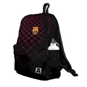 Рюкзак 3D с принтом FC Barcelona 2018 Line в Ухте, 100% полиэстер | лямки с регулируемой длиной, сверху петелька, чтобы рюкзак можно было повесить на вешалку. Основное отделение закрывается на молнию, как и внешний карман. Внутри два дополнительных кармана, один из которых закрывается на молнию. По бокам два дополнительных кармашка | fc | fc barcelona | fcb | fly emirates | ronaldo | абстракция | барселона | геометрия | зож | клуб | линии | месси | модные | мяч | реал мадрид | спорт | спортивные | тренды | футбол | футбольный клуб | эмблема