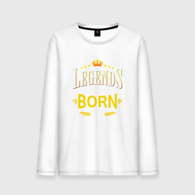 Мужской лонгслив хлопок с принтом Legends are born in february в Ухте, 100% хлопок |  | Тематика изображения на принте: 