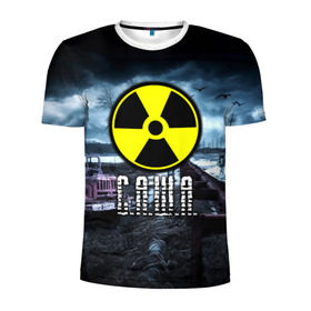 Мужская футболка 3D спортивная с принтом S.T.A.L.K.E.R. - С.А.Ш.А. в Ухте, 100% полиэстер с улучшенными характеристиками | приталенный силуэт, круглая горловина, широкие плечи, сужается к линии бедра | stalker | александр | александра | грузовик | мрак | припять | птицы | радиация | саша | сашка | сталкер | чернобыль | шура | шурик