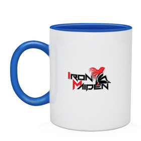 Кружка двухцветная с принтом Iron Maiden, рыжая девушка в Ухте, керамика | объем — 330 мл, диаметр — 80 мм. Цветная ручка и кайма сверху, в некоторых цветах — вся внутренняя часть | Тематика изображения на принте: iron maiden | адриан смит | айрон мейден | группа | дэйв мюррей | железная дева | ирон майден | метал | мрачный | музыка | песни | рок | стив харрис | тяжелый | хеви | хевиметал | череп