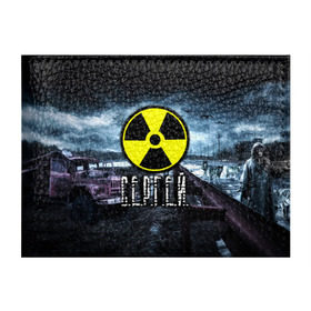Обложка для студенческого билета с принтом S.T.A.L.K.E.R. - С.Е.Р.Г.Е.Й. в Ухте, натуральная кожа | Размер: 11*8 см; Печать на всей внешней стороне | stalker | волки | грузовик | имя | мрак | припять | птицы | радиация | серега | сережа | сталкер | чернобыль