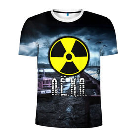Мужская футболка 3D спортивная с принтом S.T.A.L.K.E.R. - Л.Ё.Х.А. в Ухте, 100% полиэстер с улучшенными характеристиками | приталенный силуэт, круглая горловина, широкие плечи, сужается к линии бедра | stalker | алексей | волки | грузовик | имя | леха | леша | мрак | припять | птицы | радиация | сталкер | чернобыль