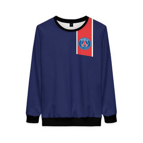 Женский свитшот 3D с принтом PSG 2018 Original #3 в Ухте, 100% полиэстер с мягким внутренним слоем | круглый вырез горловины, мягкая резинка на манжетах и поясе, свободная посадка по фигуре | 