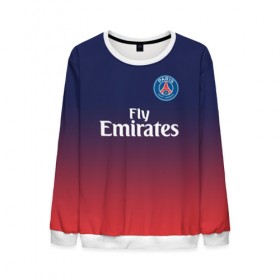 Мужской свитшот 3D с принтом PSG 2018 Original #12 в Ухте, 100% полиэстер с мягким внутренним слоем | круглый вырез горловины, мягкая резинка на манжетах и поясе, свободная посадка по фигуре | fc | fly emirates | paris | psg | лого | париж | псж | спорт | спортивные | фк | футбольный клуб