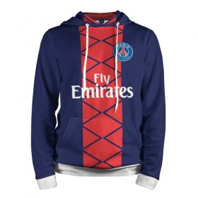 Мужская толстовка 3D с принтом PSG 2018 Original #16 в Ухте, 100% полиэстер | двухслойный капюшон со шнурком для регулировки, мягкие манжеты на рукавах и по низу толстовки, спереди карман-кенгуру с мягким внутренним слоем. | Тематика изображения на принте: 