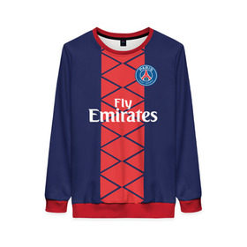 Женский свитшот 3D с принтом PSG 2018 Original #16 в Ухте, 100% полиэстер с мягким внутренним слоем | круглый вырез горловины, мягкая резинка на манжетах и поясе, свободная посадка по фигуре | 